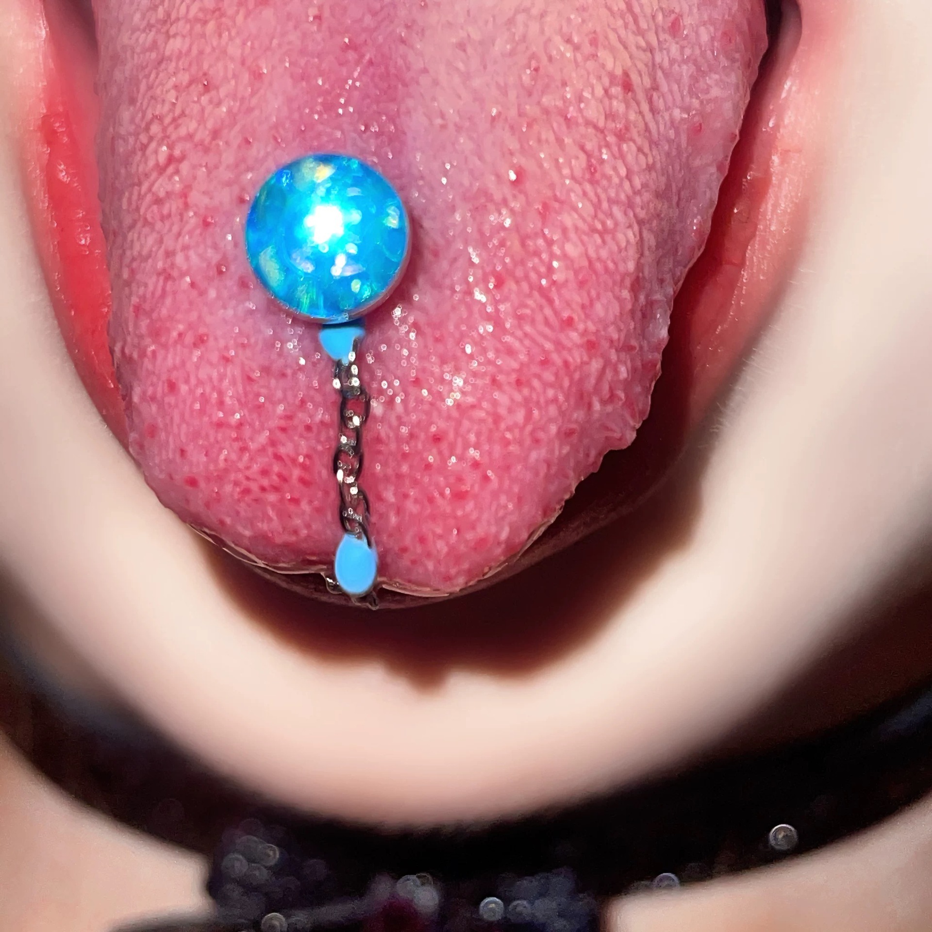 Body Jewelry Titanium - 1Pc High-Quality Trendy Blue Glitter Ball