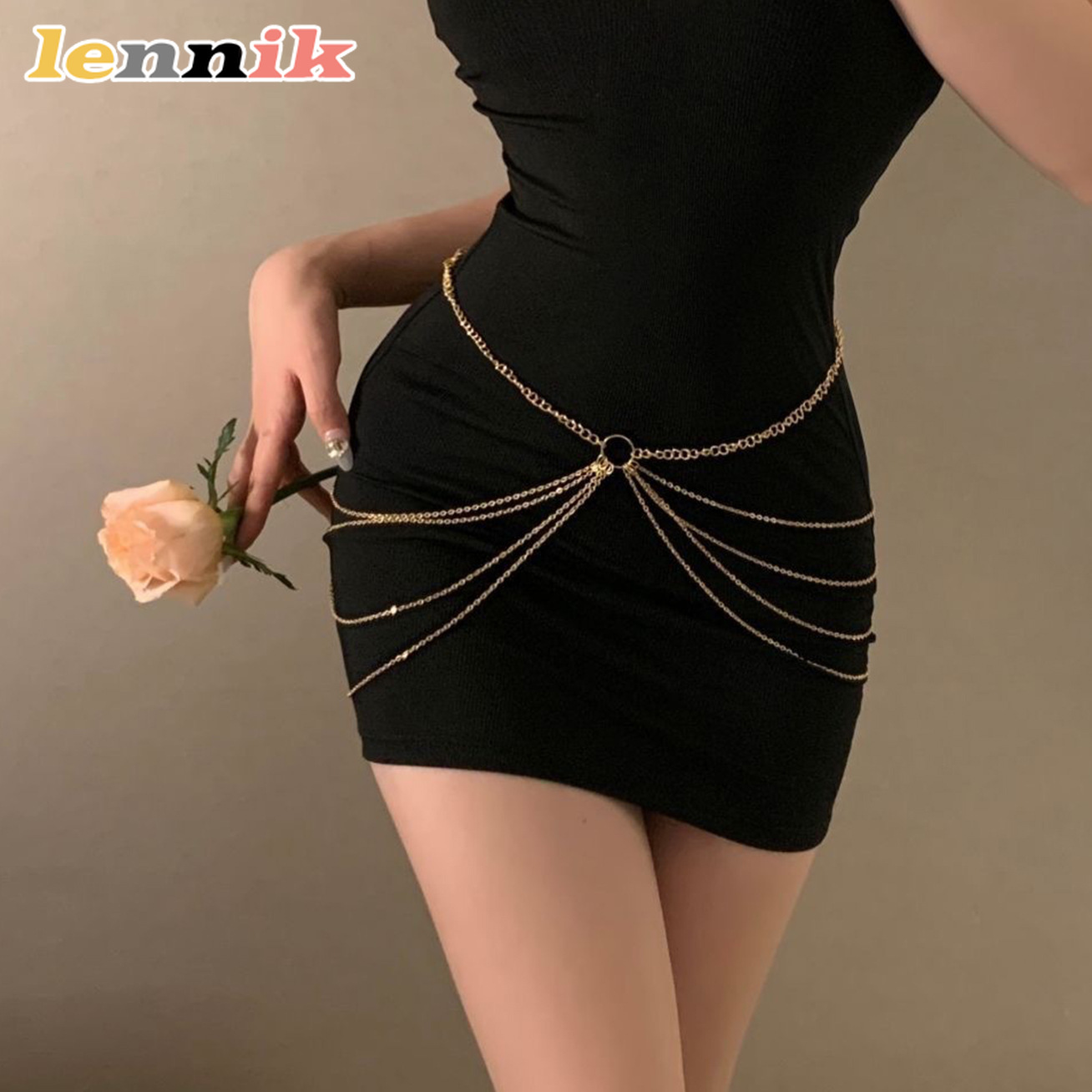 Body Jewelry Luxury - LENNIK Tassel Metal Multi-Layer Waist Chain,