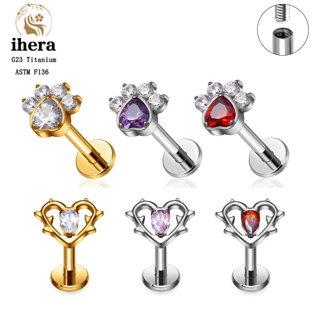 Zoor Body Jewelry - ASTM F136 Titanium Heart CZ Earring