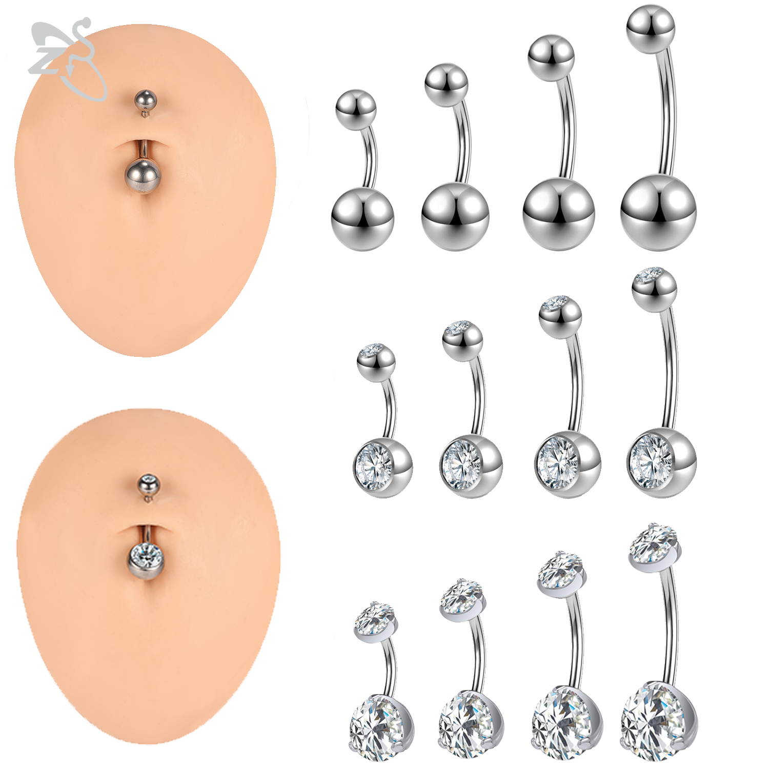 Zs Body Jewelry - ZS 1PC 14G G23 Titanium Belly