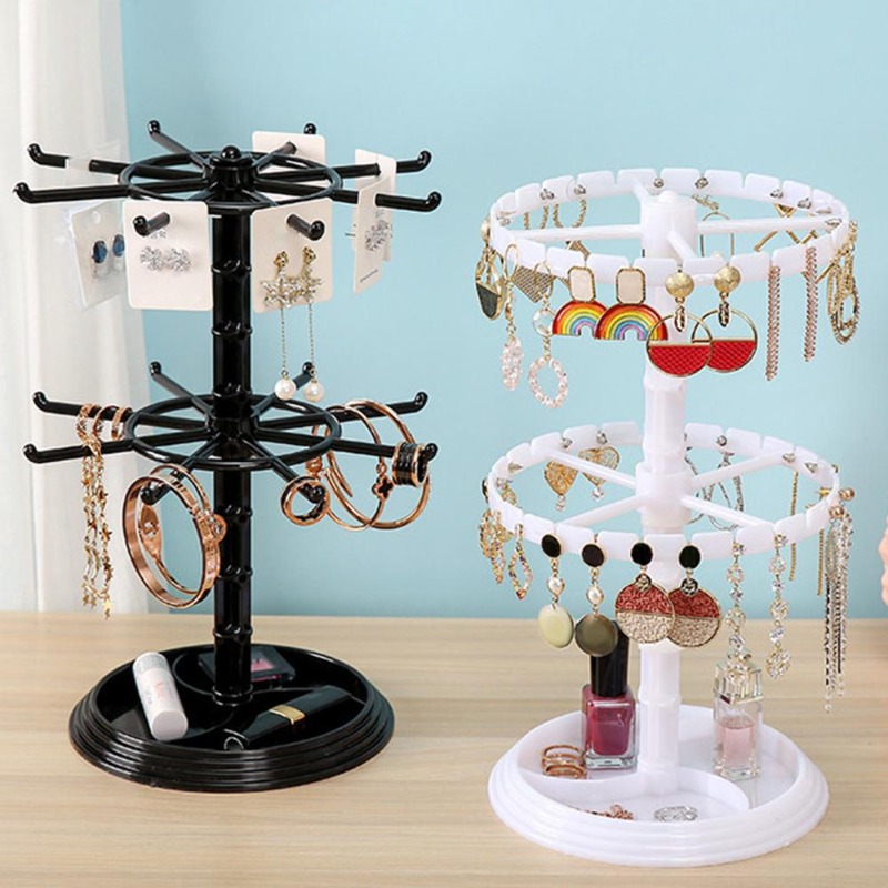 Body Jewelry Display - Rotating 2-Tier Jewelry and Keychain Display