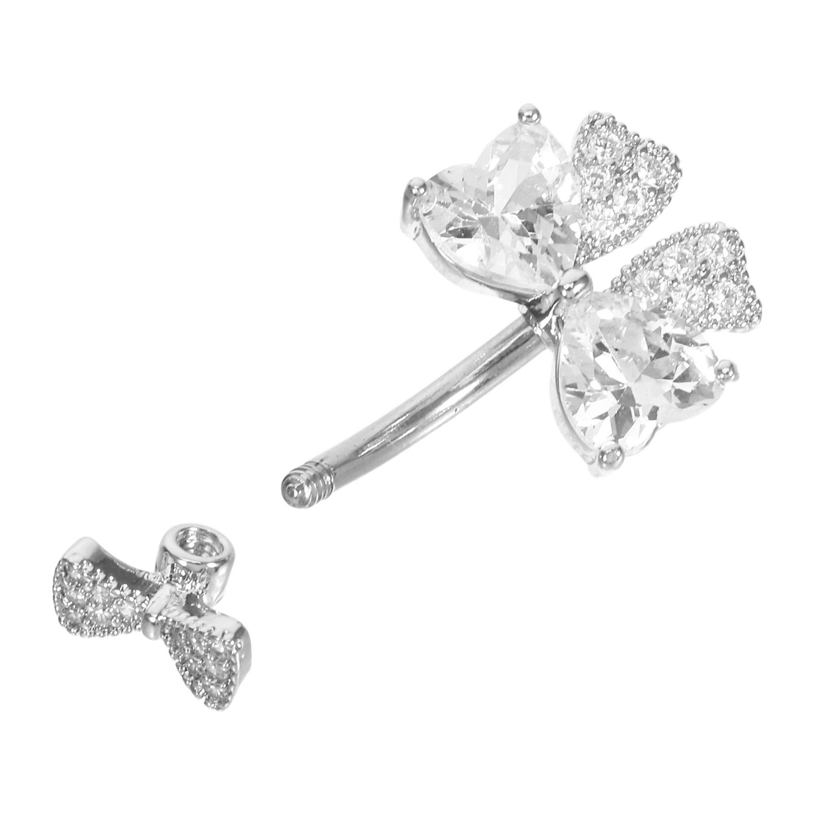 Body Jewelry For Sensitive Skin - Elegant Bow Navel Piercing Jewelry Stainless