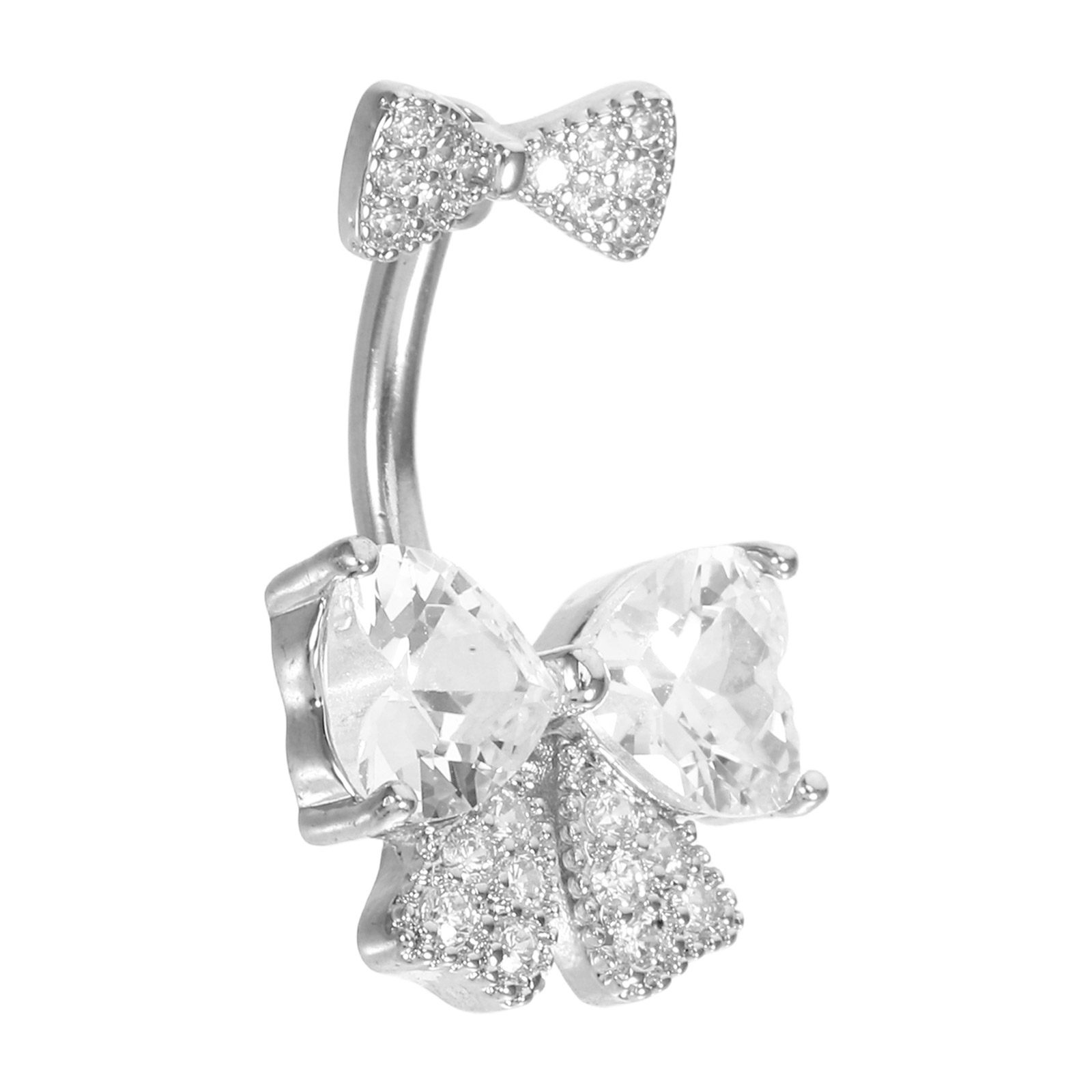 Body Jewelry For Sensitive Skin - Bowknot Belly Button Ring Stainless Steel