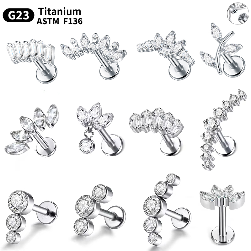 Zoor Body Jewelry - 1/5Pcs G23 Titanium Ear Labret Piercing