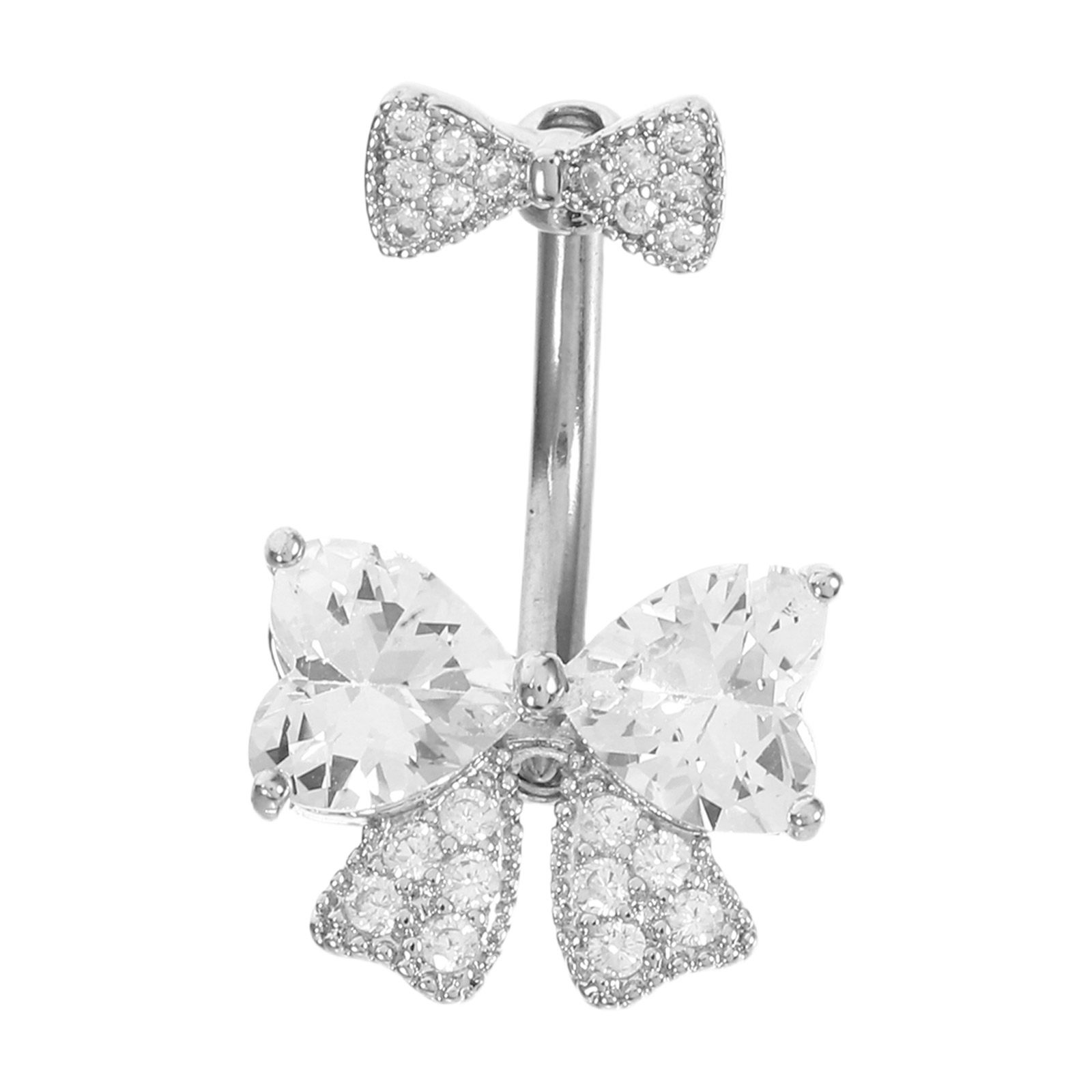 Body Jewelry For Sensitive Skin - Elegant Bow Navel Piercing Jewelry Stainless