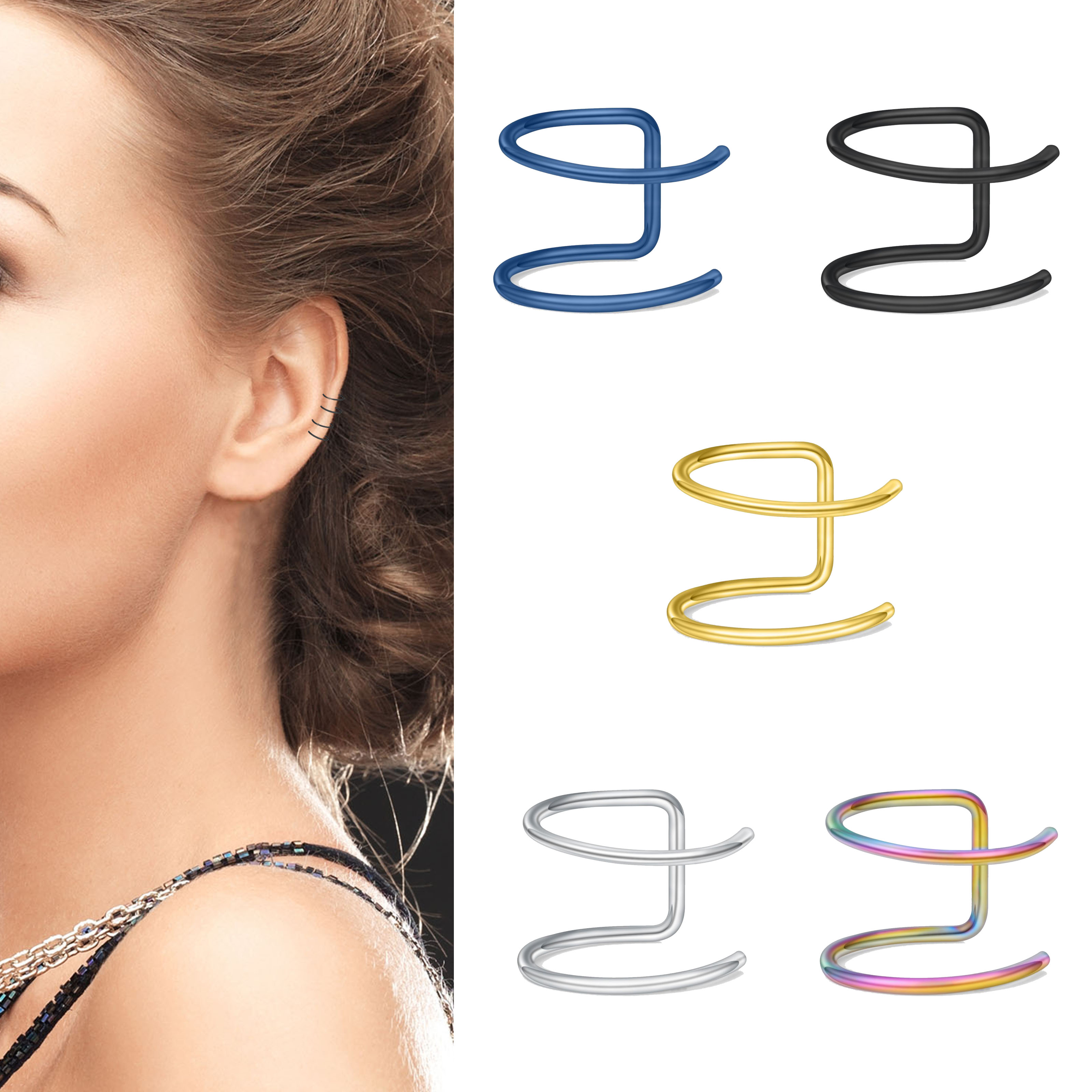 Body Jewelry And Earrings - 2pcs New No-Piercing Ear Cuffs -