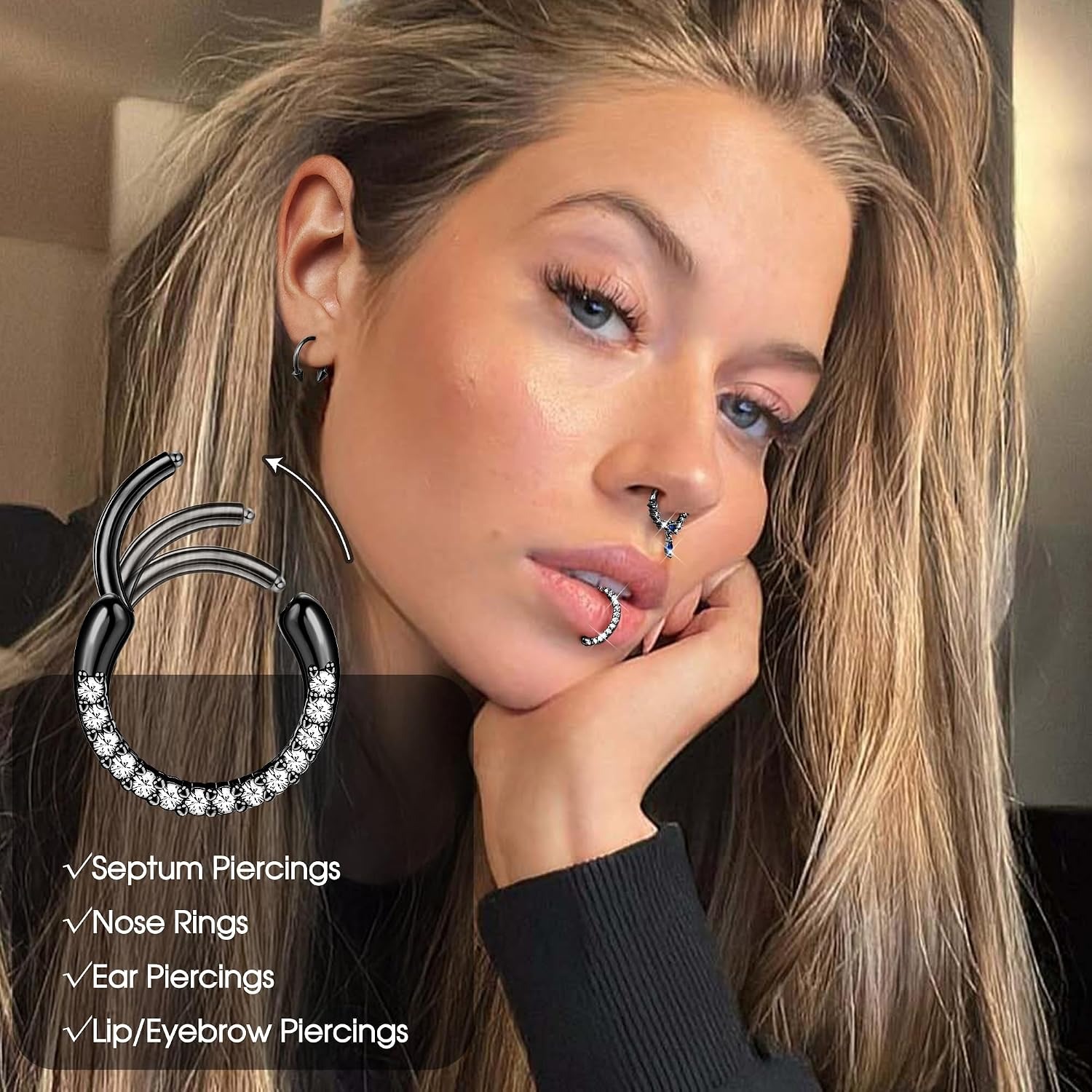 FASACCO Septum Rings Septum Pi - Body Jewelry For Sensitive Skin บทวิจารณ์และราคา