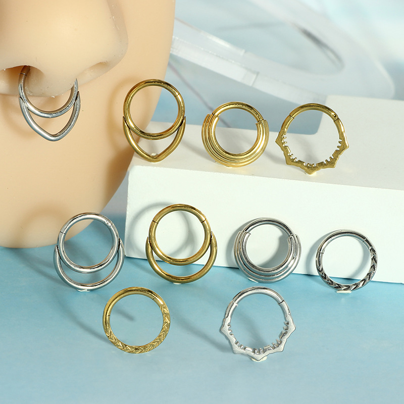 Nose Hoop Earrings Metal Nose  - Body Jewelry And Earrings บทวิจารณ์และราคา