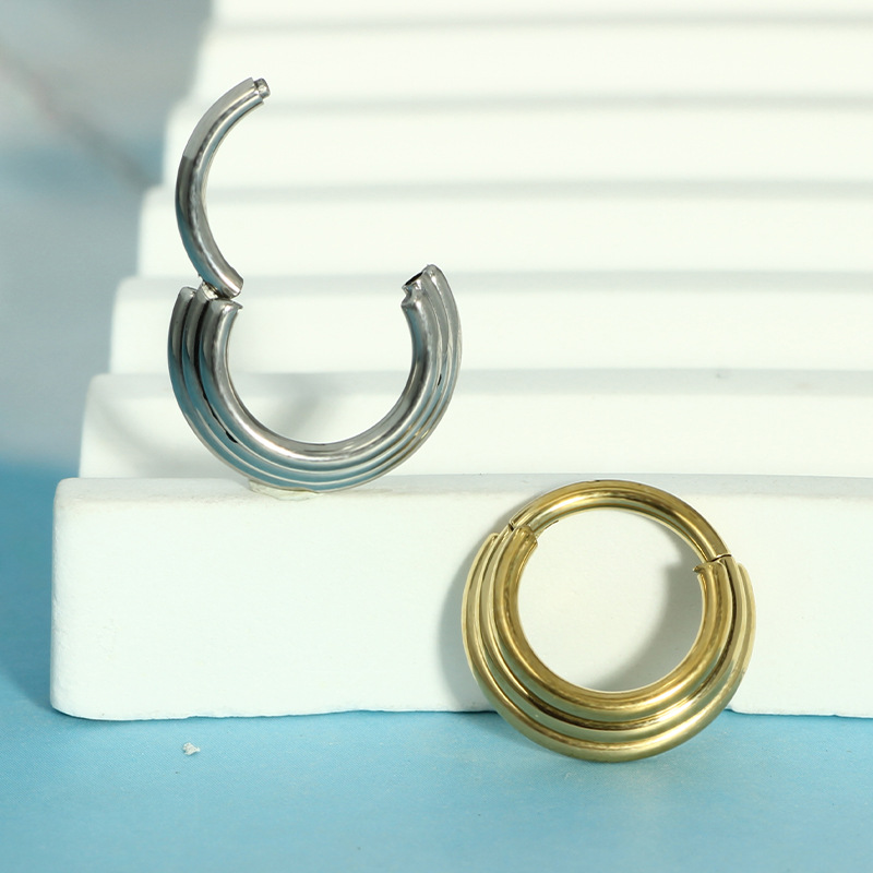 Nose Hoop Earrings Metal Nose  - Body Jewelry And Earrings บทวิจารณ์และราคา
