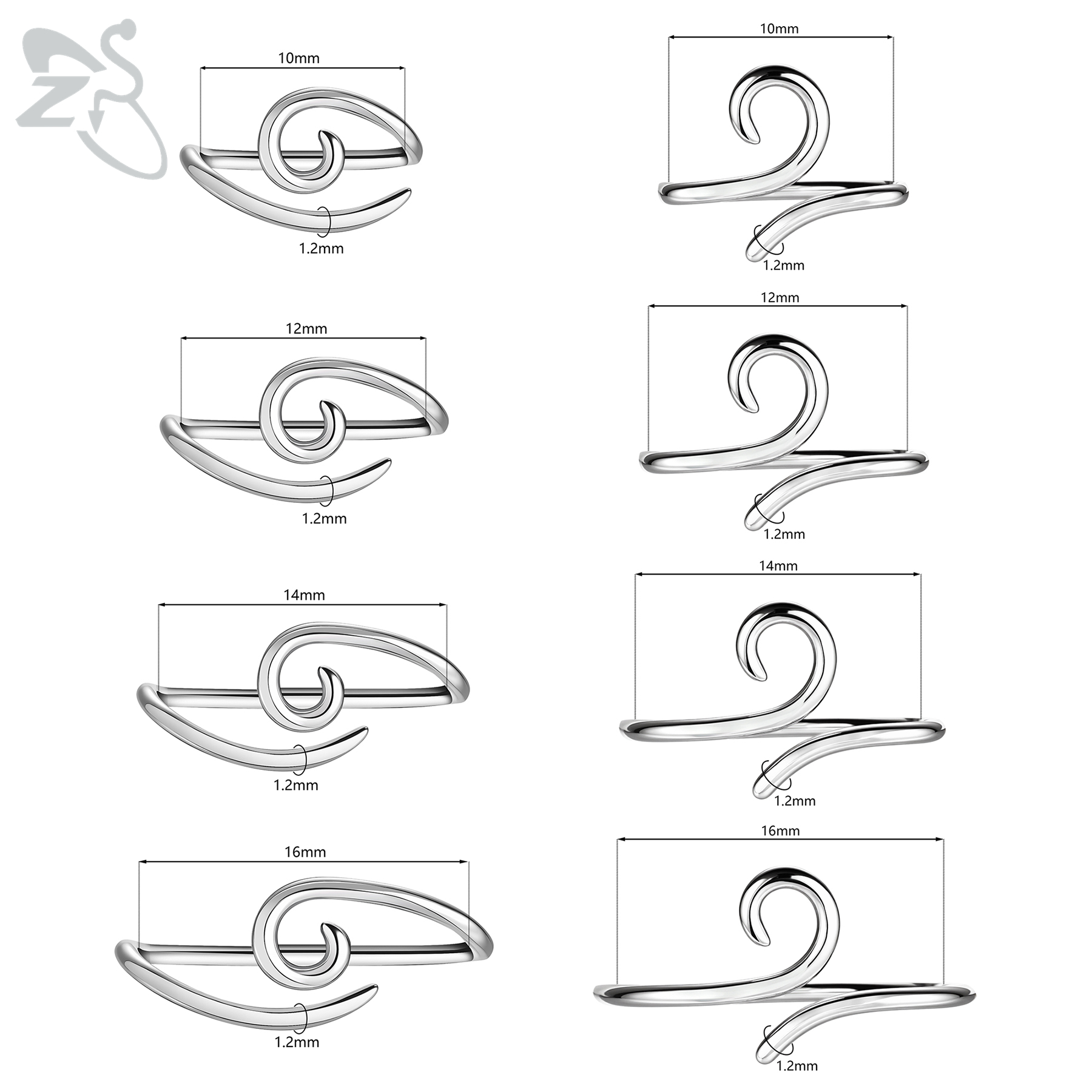ZS 1 PC 16G 925 Sterling Silve - Zs Body Jewelry บทวิจารณ์และราคา