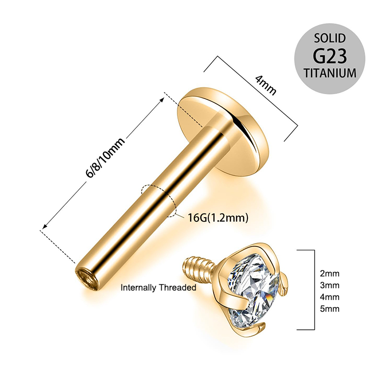 16G Titanium Internally Thread - Body Jewelry Titanium บทวิจารณ์และราคา