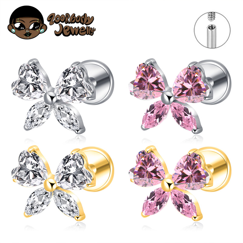 ASTM F136 TItanium Heart CZ Bo - Zoor Body Jewelry บทวิจารณ์และราคา
