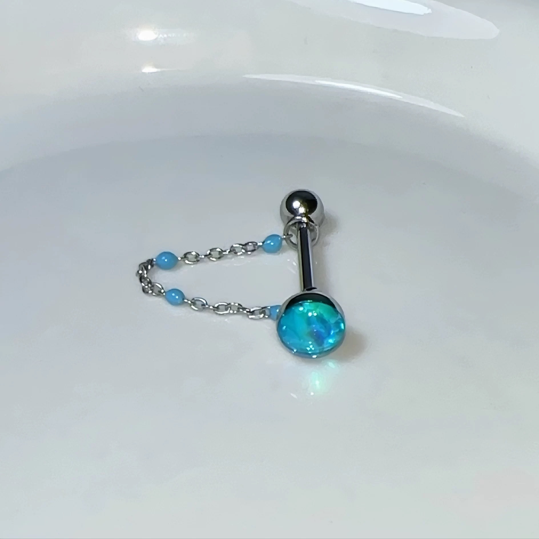 1Pc High-Quality Trendy Blue G - Body Jewelry Titanium บทวิจารณ์และราคา