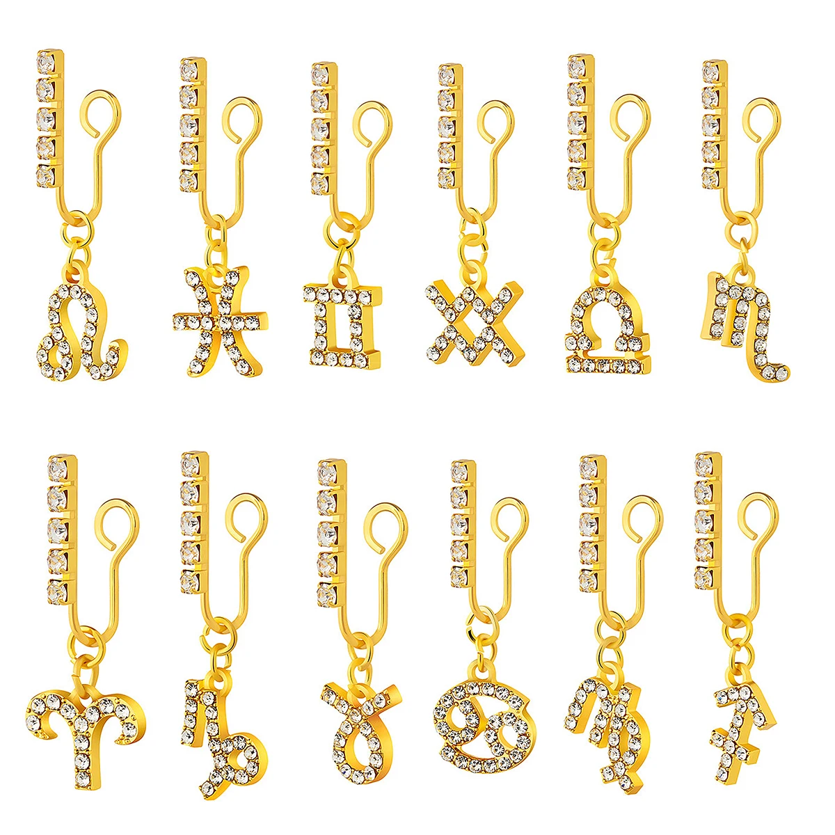 2 Pack Ear Clips Metal Zircon  - Body Jewelry And Earrings บทวิจารณ์และราคา