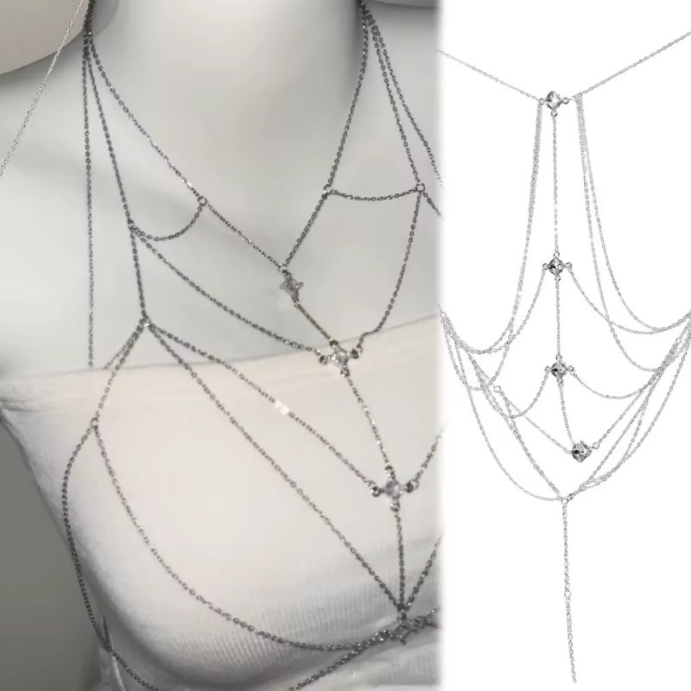 Glitter Rhinestone Bust Chain  - Body Jewelry Luxury บทวิจารณ์และราคา