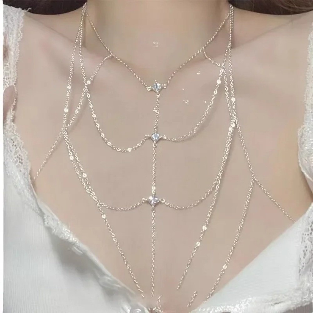 Glitter Rhinestone Bust Chain  - Body Jewelry Luxury บทวิจารณ์และราคา