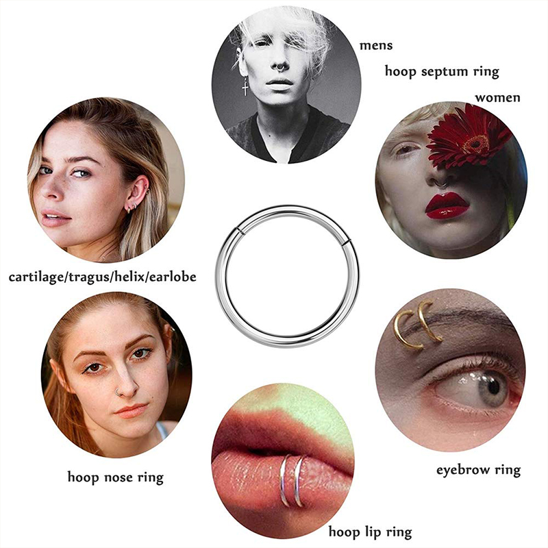 16G 316L Surgical Steel Hinged - Body Jewelry And Earrings บทวิจารณ์และราคา