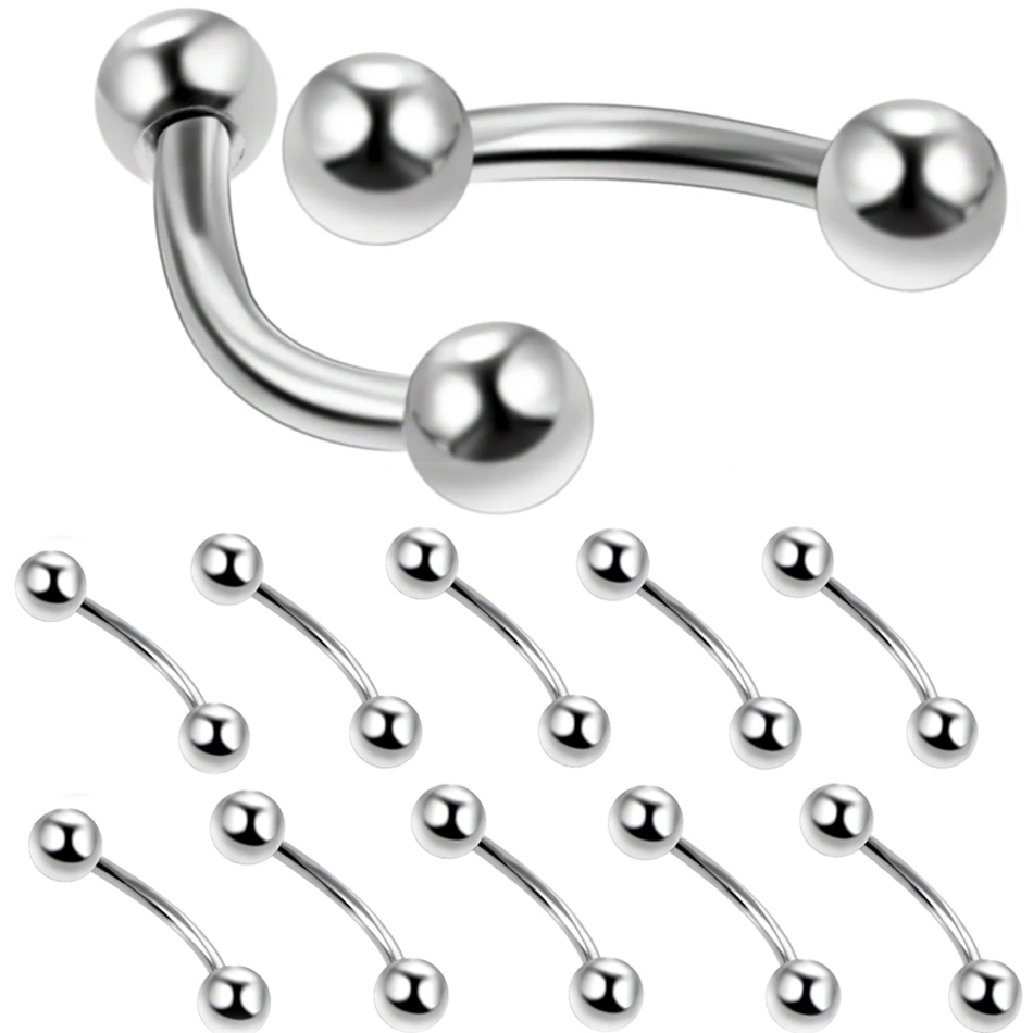 10Pcs/lot Steel Eyebrow Banana - Zoor Body Jewelry บทวิจารณ์และราคา