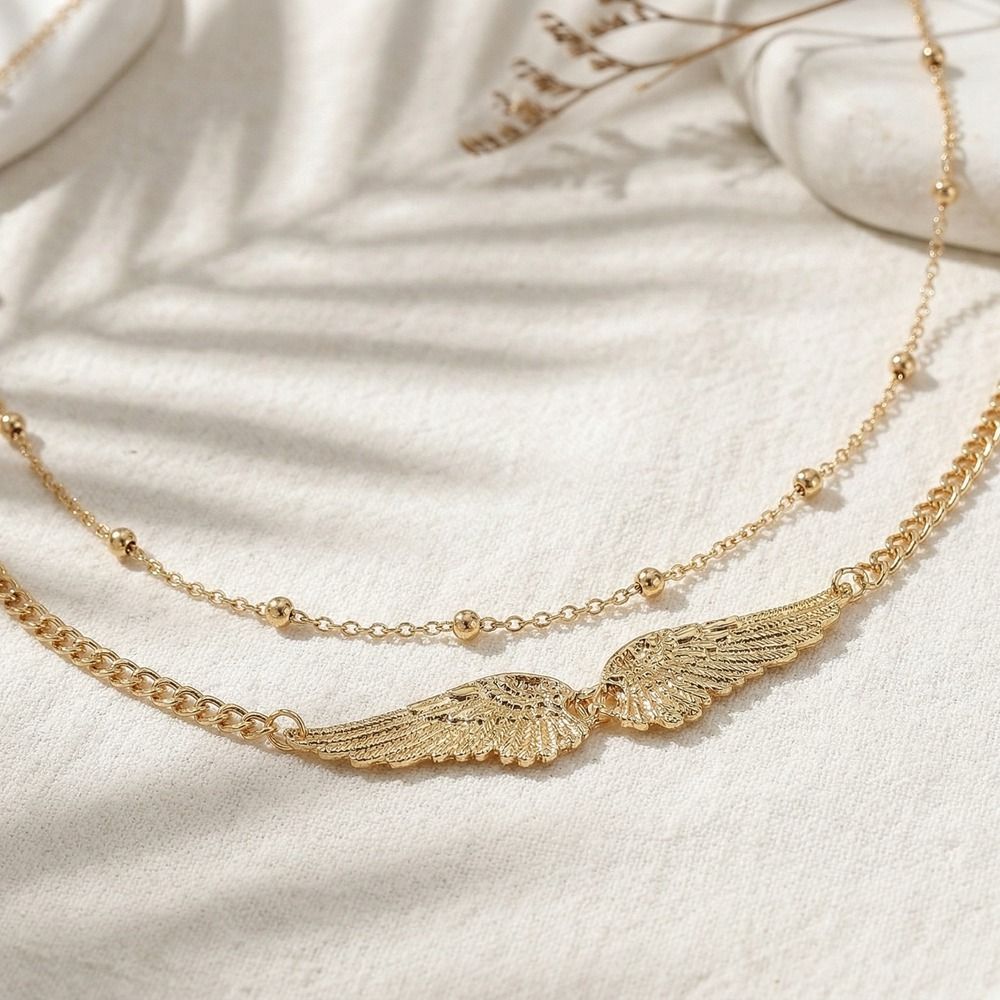 Gift Elegant Double Layer Wing - Body Jewelry Gold บทวิจารณ์และราคา