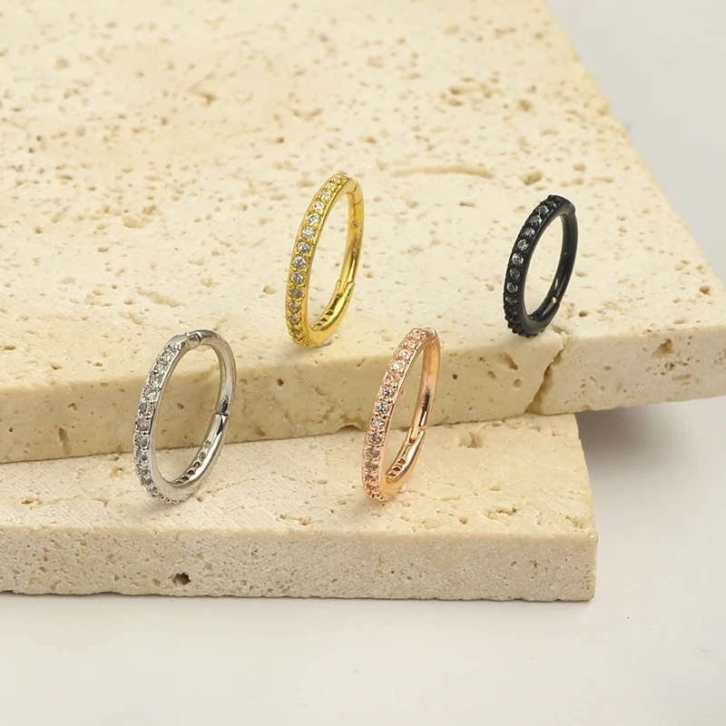 16G Clear CZ Nose Ring Hoop 31 - Body Jewelry And Earrings บทวิจารณ์และราคา