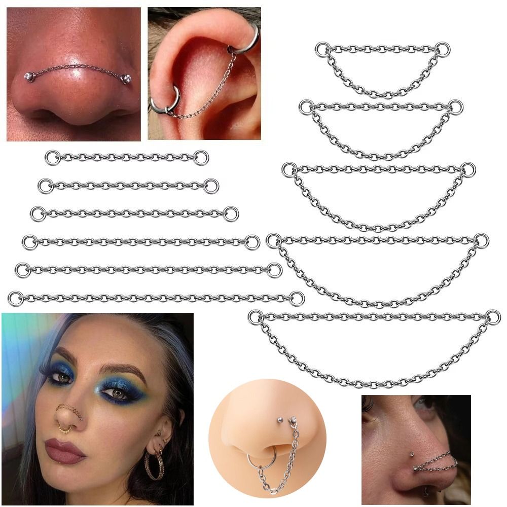 Fashion Titanium Nose Chain Th - Body Jewelry Titanium บทวิจารณ์และราคา