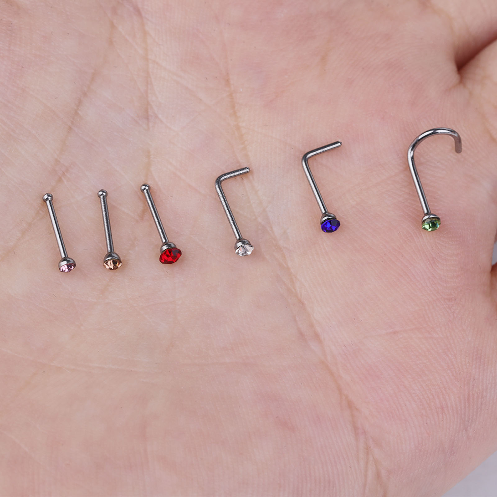 Hypoallergenic Nose Studs - Ti - Body Jewelry For Sensitive Skin บทวิจารณ์และราคา
