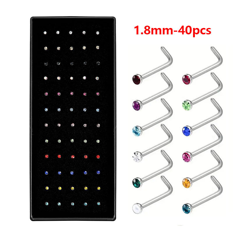 Hypoallergenic Nose Studs - Ti - Body Jewelry For Sensitive Skin บทวิจารณ์และราคา