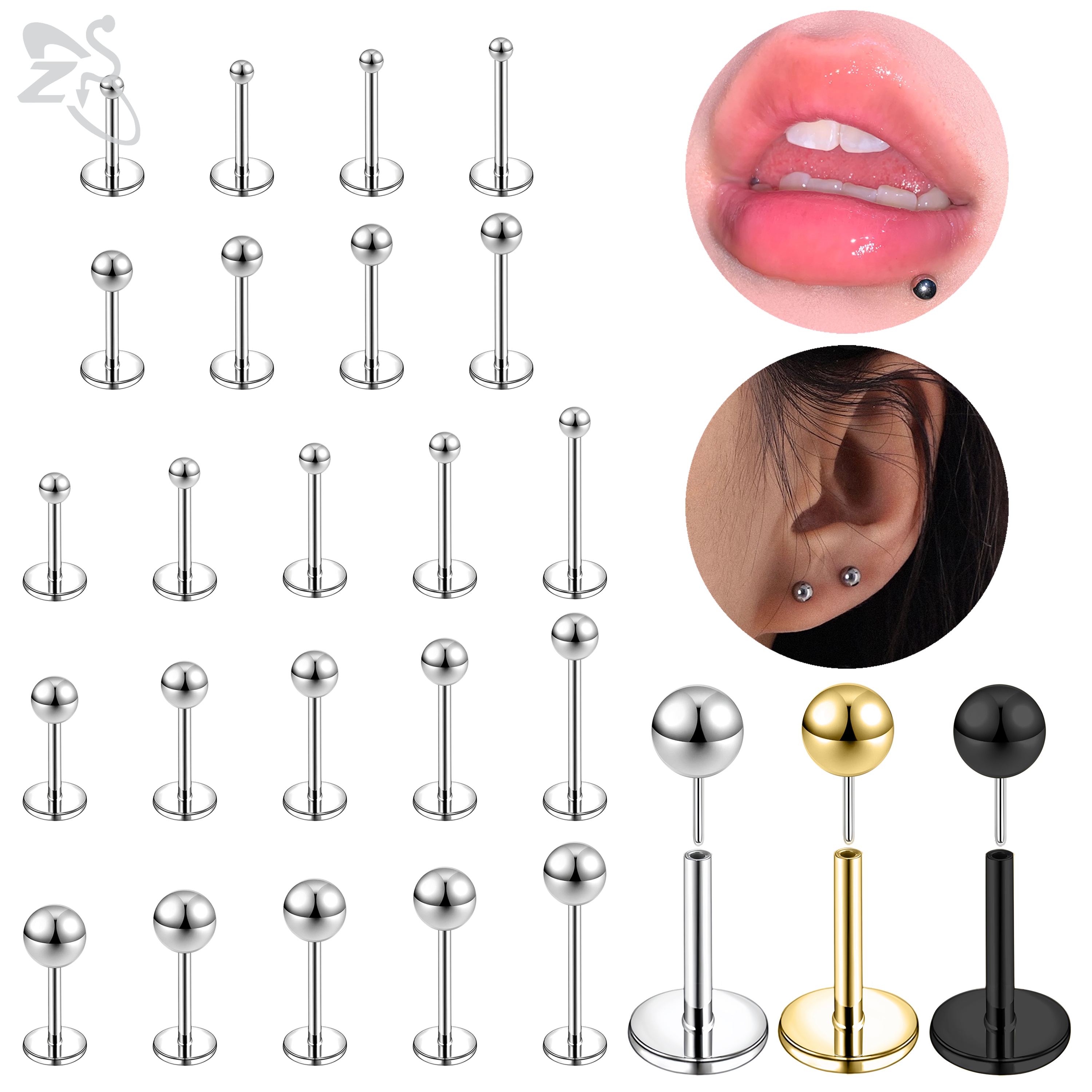 ZS 10 Pcs/lot Plug-In Style 18 - Zs Body Jewelry บทวิจารณ์และราคา
