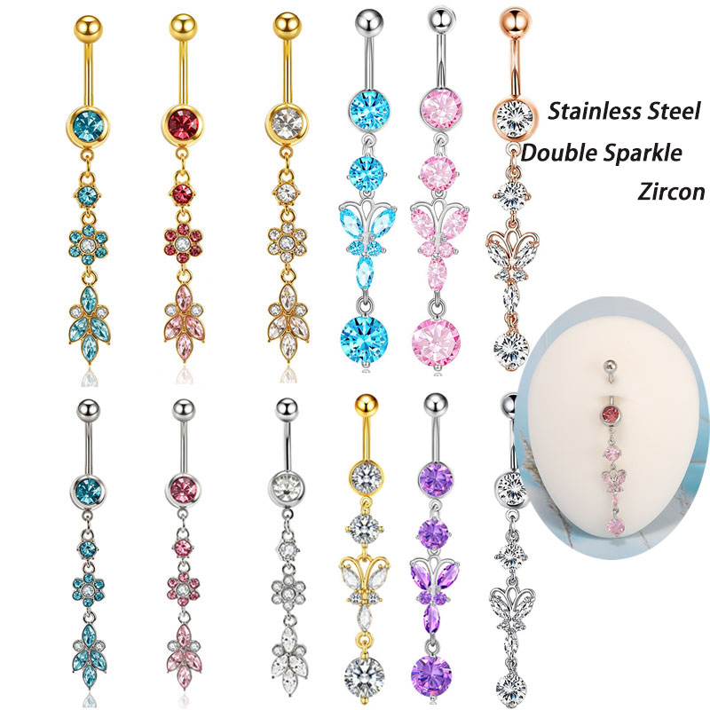 1pc Mixed Style Dangle Belly B - Body Jewelry Co บทวิจารณ์และราคา