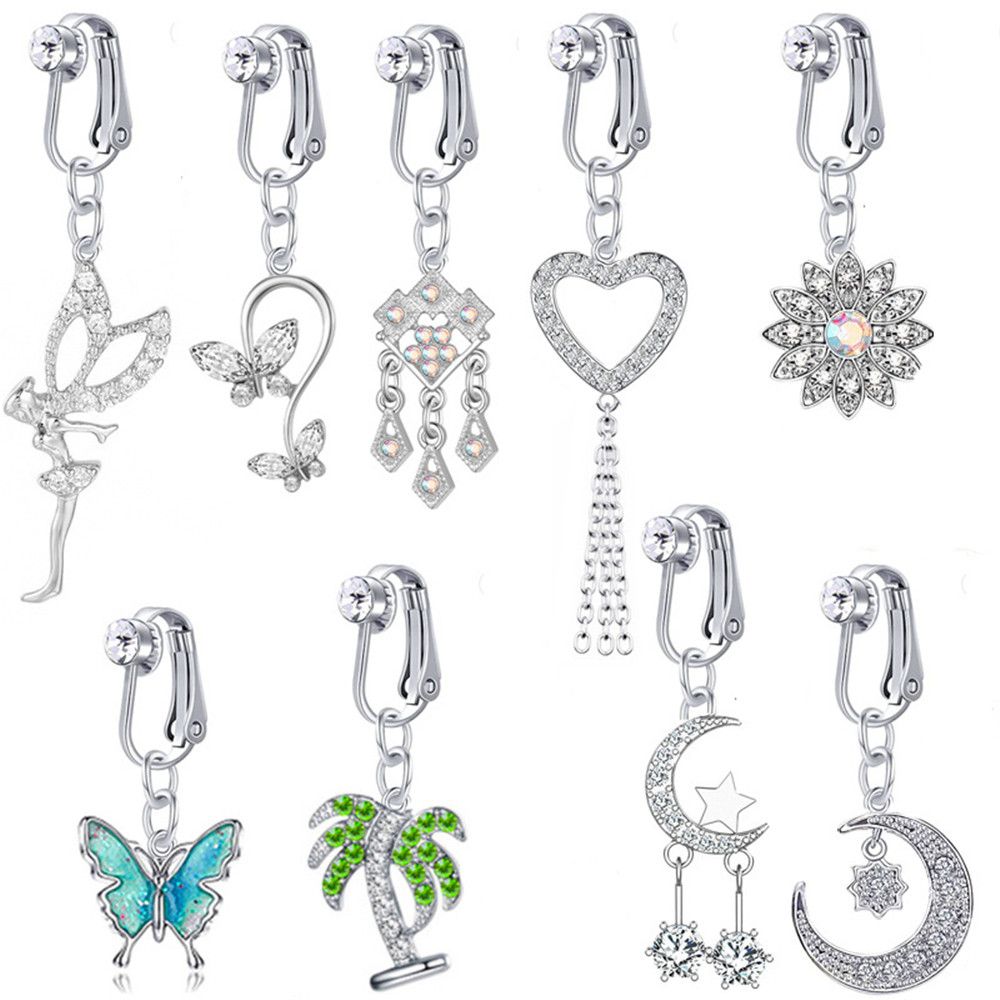 Faux Fake Belly Butterfly Fake - Body Jewelry And Earrings บทวิจารณ์และราคา