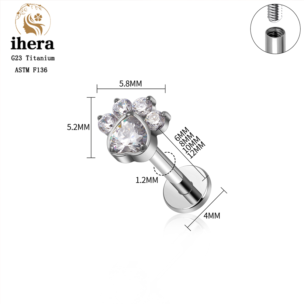 ASTM F136 Titanium Heart CZ Ea - Zoor Body Jewelry บทวิจารณ์และราคา