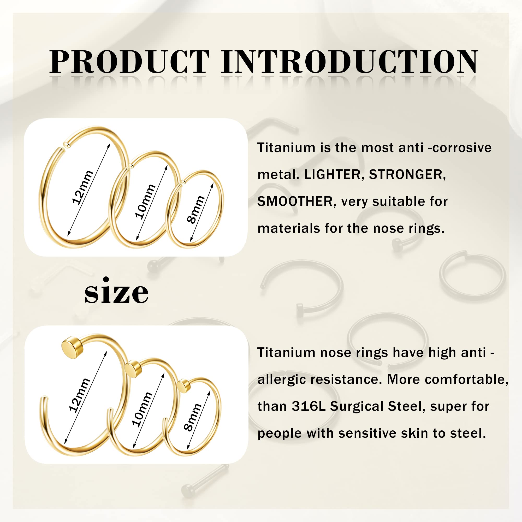 1PCS/18PCS Hypoallergenic Nose - Body Jewelry For Sensitive Skin บทวิจารณ์และราคา
