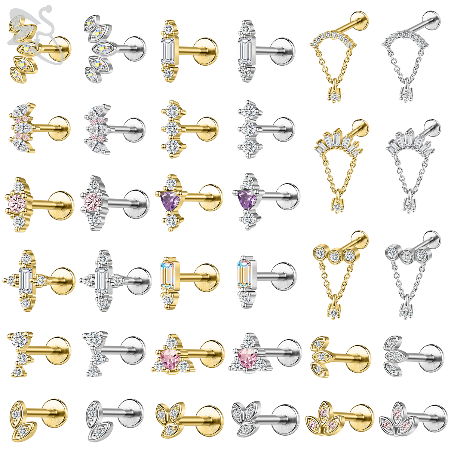 ZS 1 PC Gold Color 16G Stainle - Zs Body Jewelry บทวิจารณ์และราคา