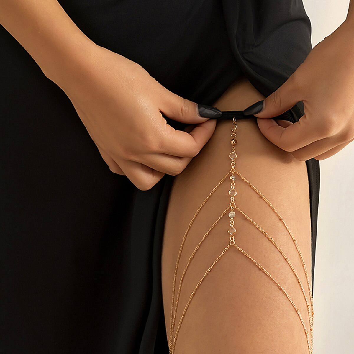 Boho Elastic Band Crystal Leg  - Body Jewelry Luxury บทวิจารณ์และราคา