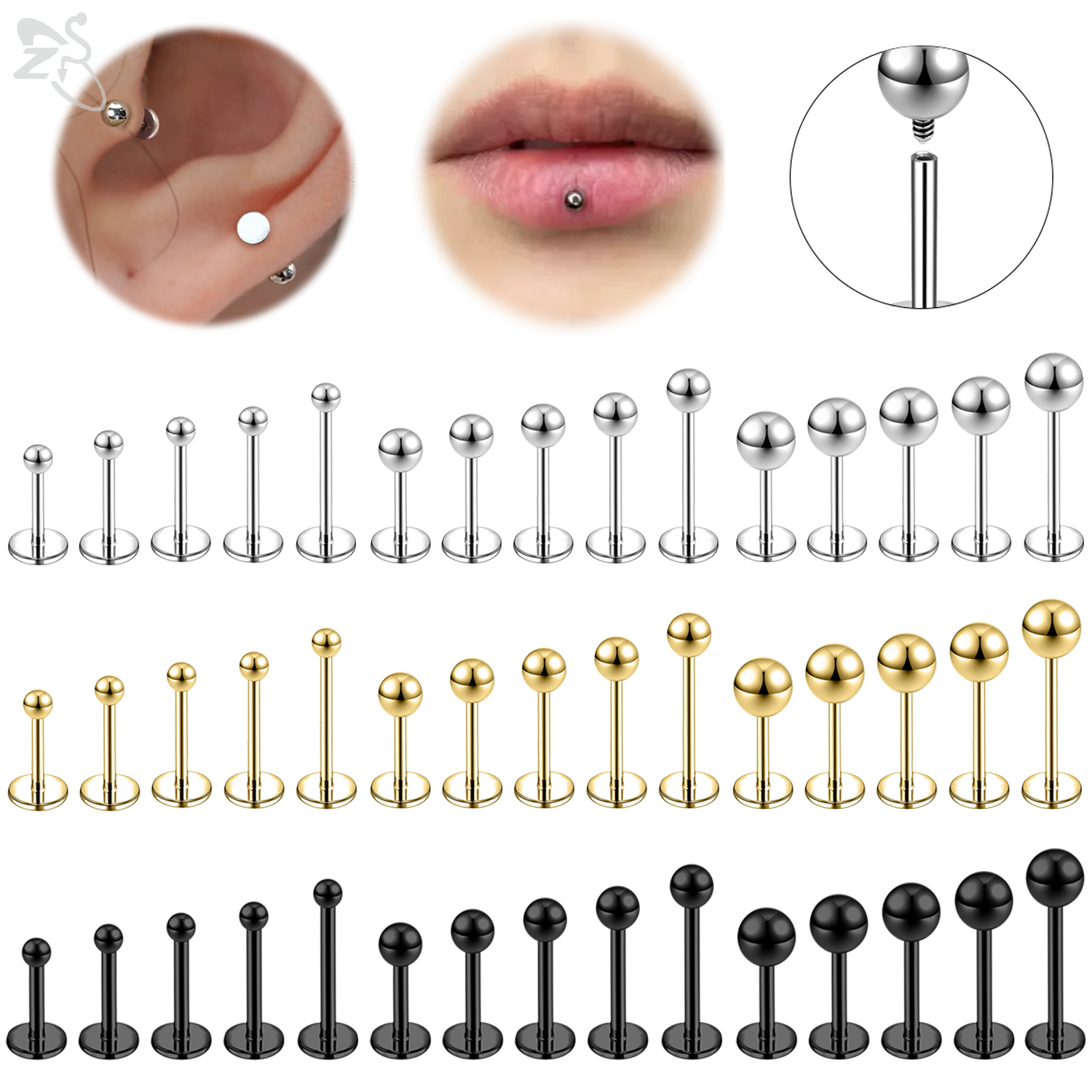 ZS 6 Pcs/lot Internal Thread 1 - Zs Body Jewelry บทวิจารณ์และราคา