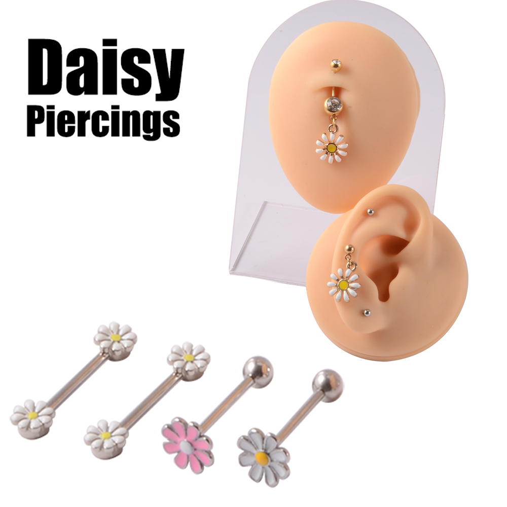 361L Surgical Steel Daisy Flow - Yellow Body Jewelry บทวิจารณ์และราคา