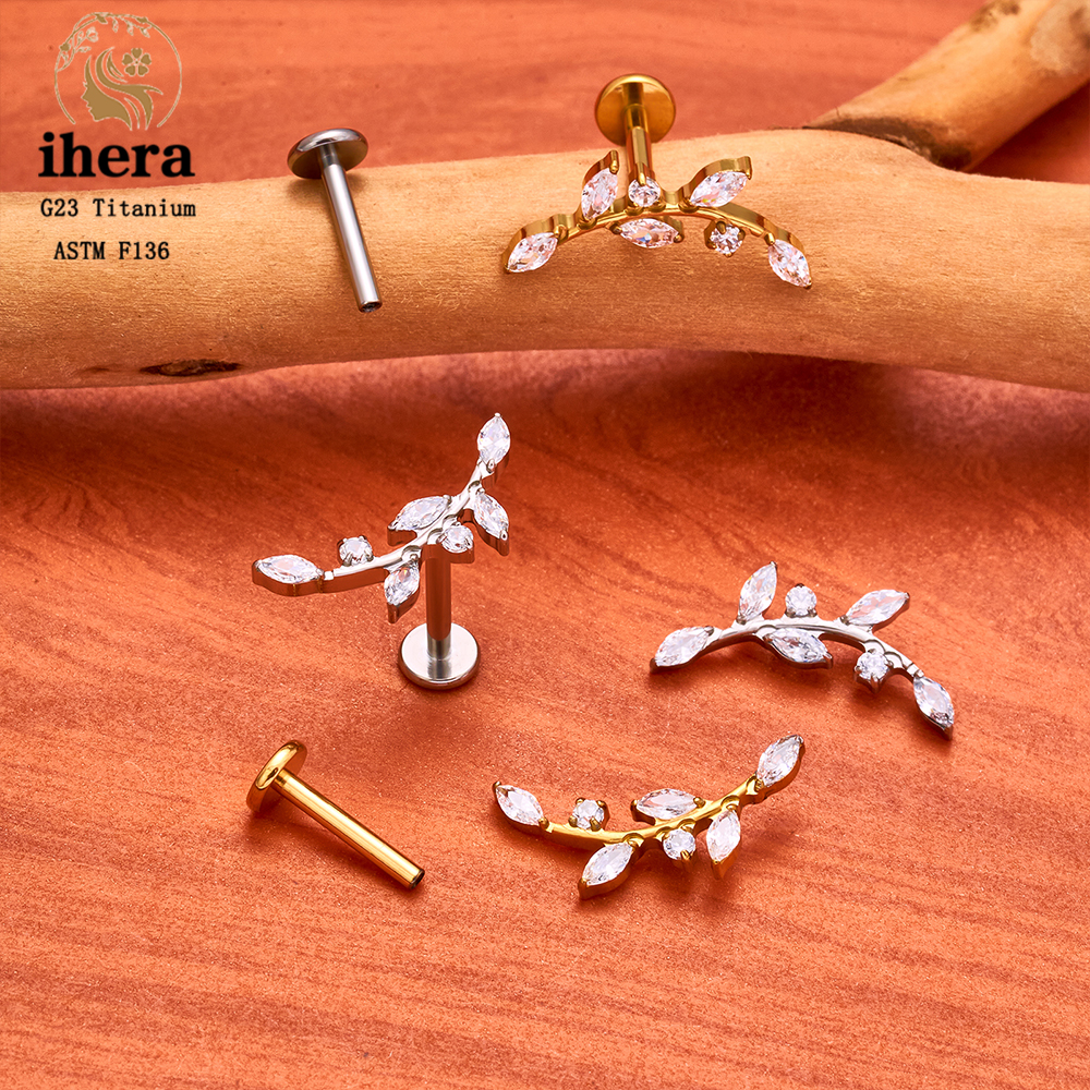 ASTM F136 Titanium 16G CZ Leaf - Zoor Body Jewelry บทวิจารณ์และราคา