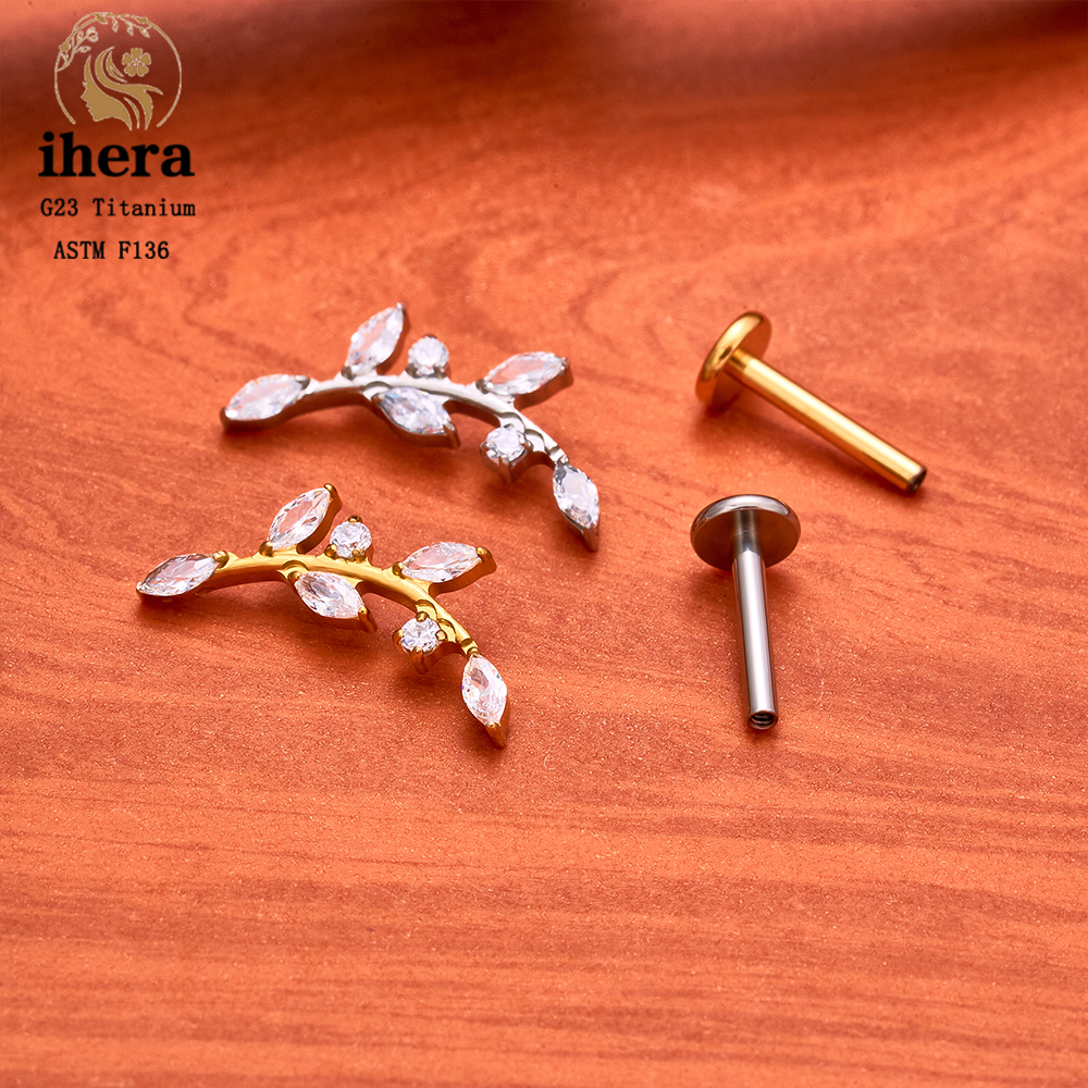 ASTM F136 Titanium 16G CZ Leaf - Zoor Body Jewelry บทวิจารณ์และราคา