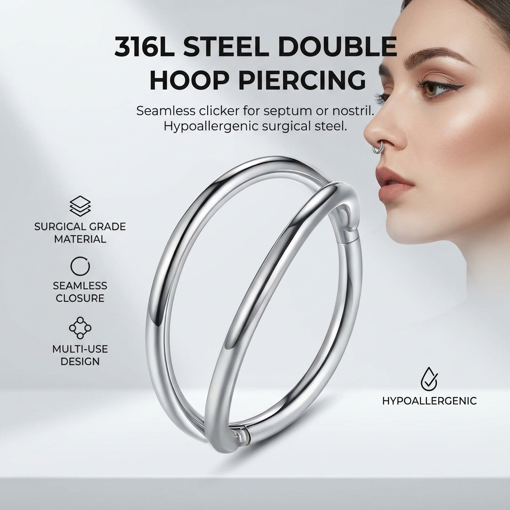 316L Stainless Steel Double La - Body Jewelry For Sensitive Skin บทวิจารณ์และราคา