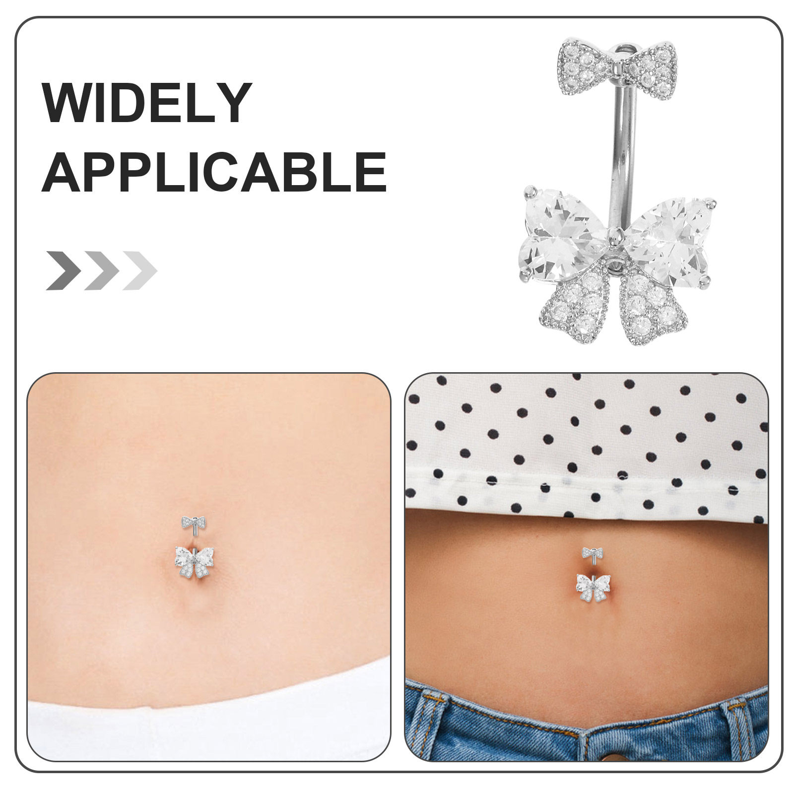 Elegant Bow Navel Piercing Jew - Body Jewelry For Sensitive Skin บทวิจารณ์และราคา