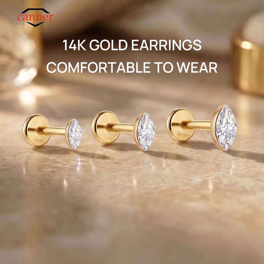 CANNER 1PC 14K Solid Gold Deli - Body Jewelry Titanium บทวิจารณ์และราคา