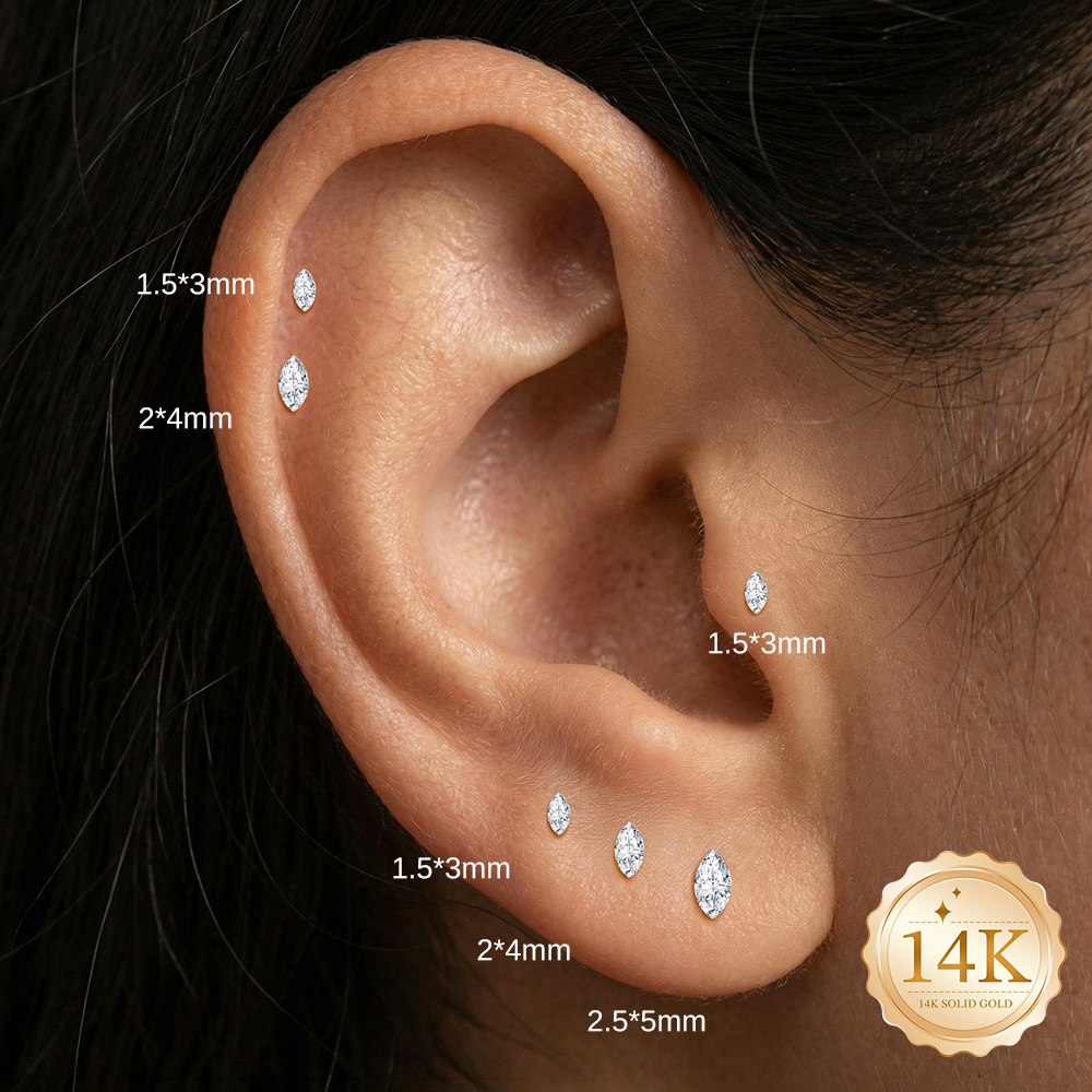 CANNER 1PC 14K Solid Gold Deli - Body Jewelry Titanium บทวิจารณ์และราคา