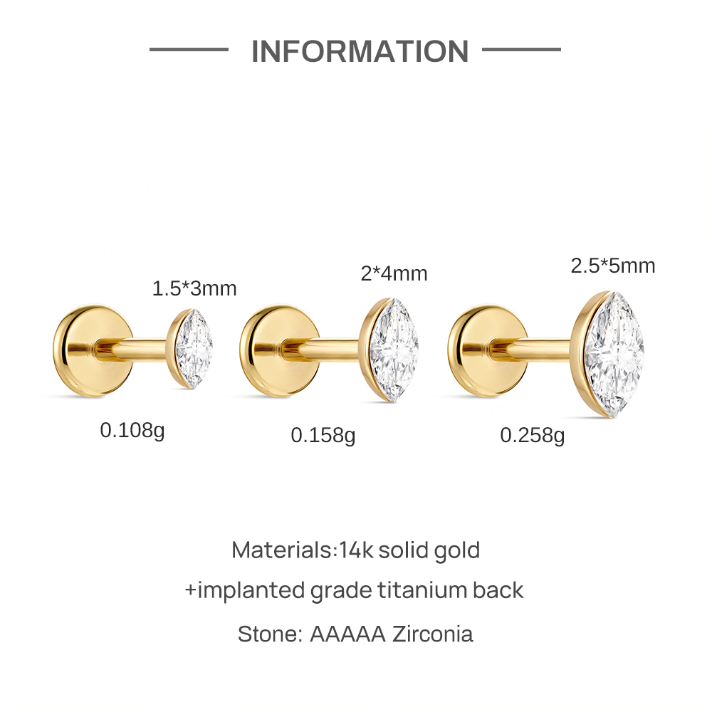 CANNER 1PC 14K Solid Gold Deli - Body Jewelry Titanium บทวิจารณ์และราคา