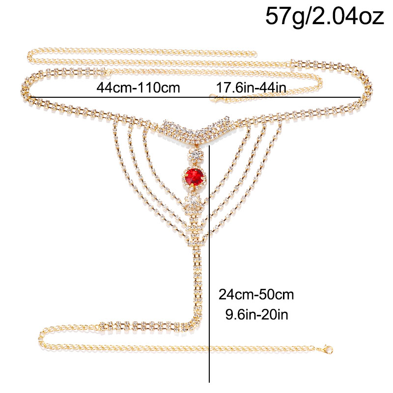 Crystal Rhinestone Body Chain  - Body Jewelry Ends บทวิจารณ์และราคา