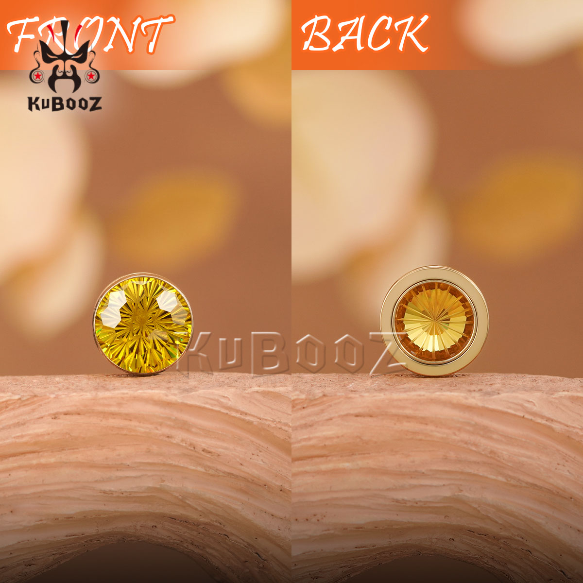 2PCS Shiny Yellow Crystal Diam - Yellow Body Jewelry บทวิจารณ์และราคา