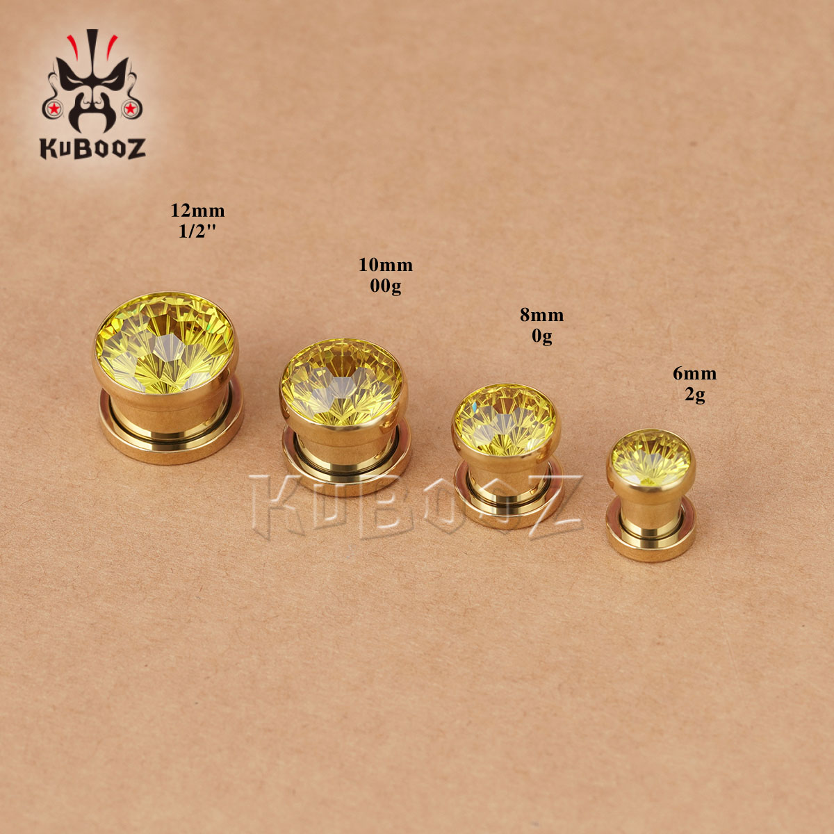 2PCS Shiny Yellow Crystal Diam - Yellow Body Jewelry บทวิจารณ์และราคา