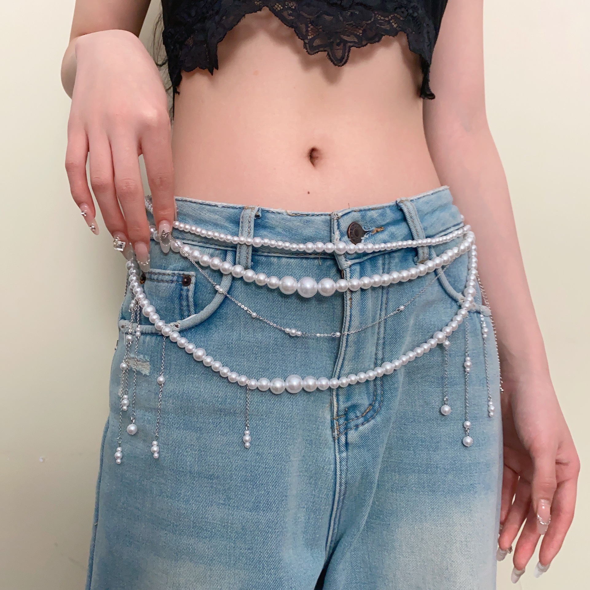 Ladies' Waist Chain Pearl Mult - Body Jewelry Brands บทวิจารณ์และราคา