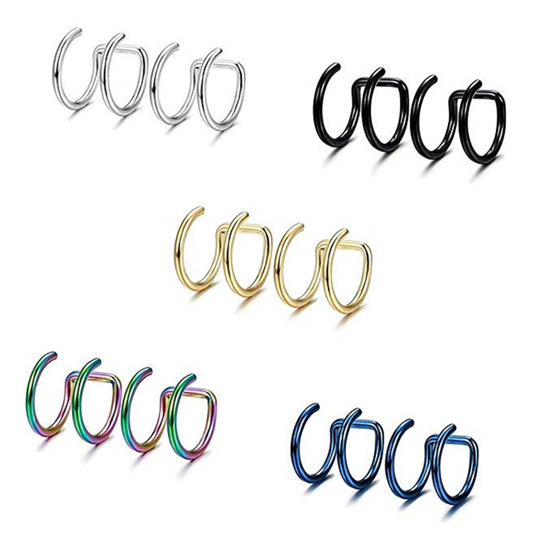 2Pcs 316L Stainless Steel Clip - Body Jewelry And Earrings บทวิจารณ์และราคา