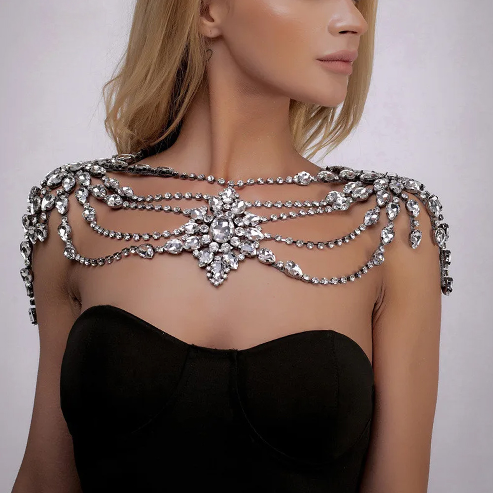 Boho Crystal Bridal Shoulder C - Body Jewelry Luxury บทวิจารณ์และราคา