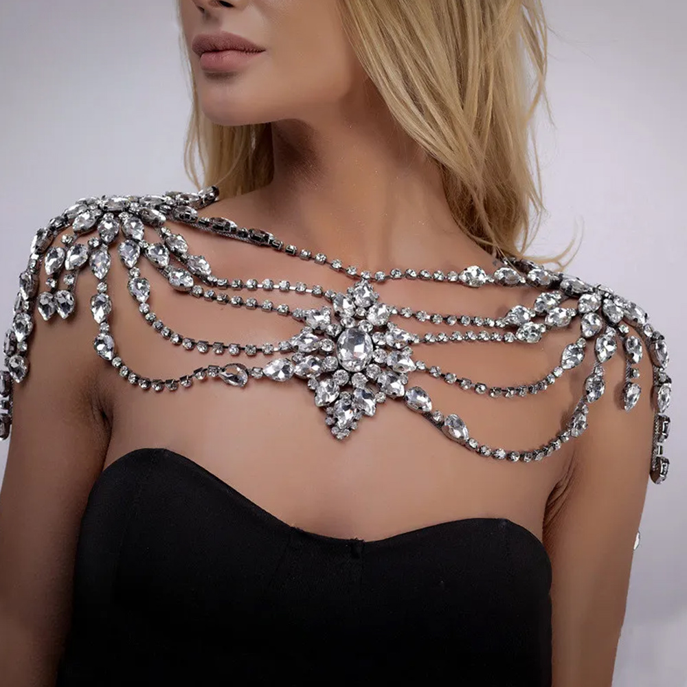 Boho Crystal Bridal Shoulder C - Body Jewelry Luxury บทวิจารณ์และราคา